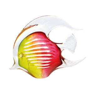 Svaja Agnes Angelfish Glass Sculpture - Lime & Cherry