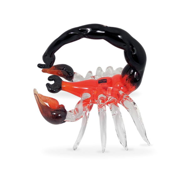 Svaja Cecil Scorpion Glass Sculpture - Black & Cherry