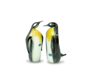 Svaja Ellie & Ernestas Emperor Penguin Glass Sculpture - Pair