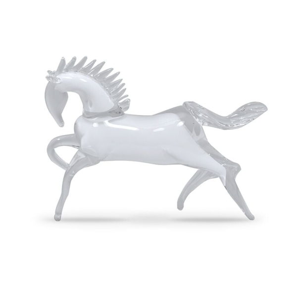 Svaja Henry Horse Glass Sculpture - White