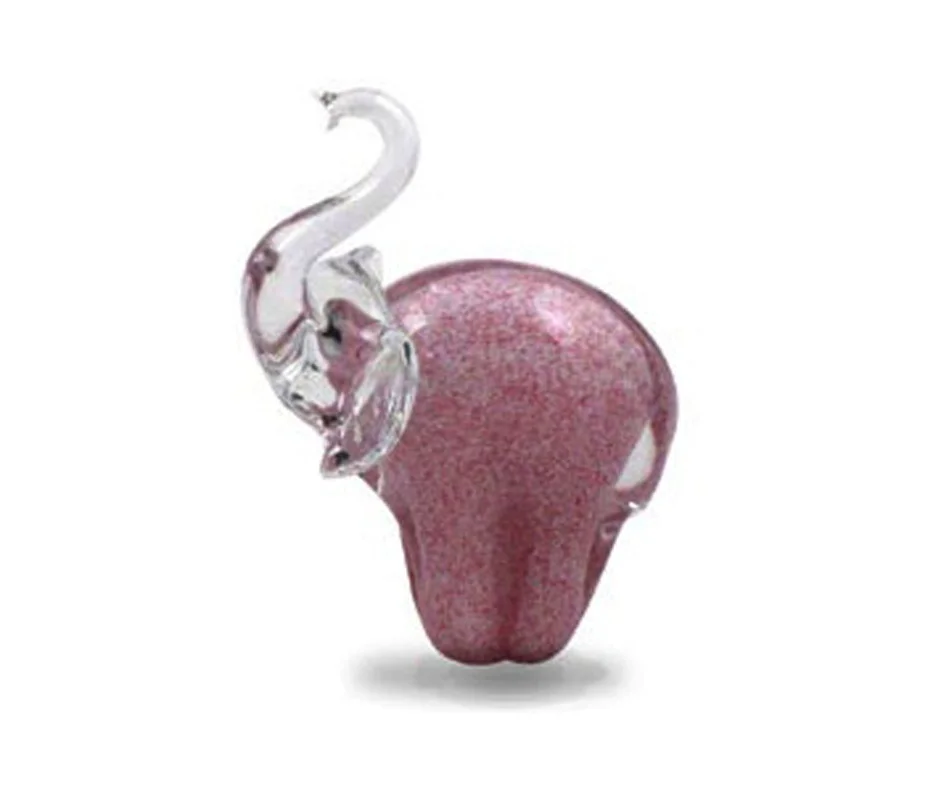 Svaja Ollie Elephant Glass Sculpture - Pink - Medium