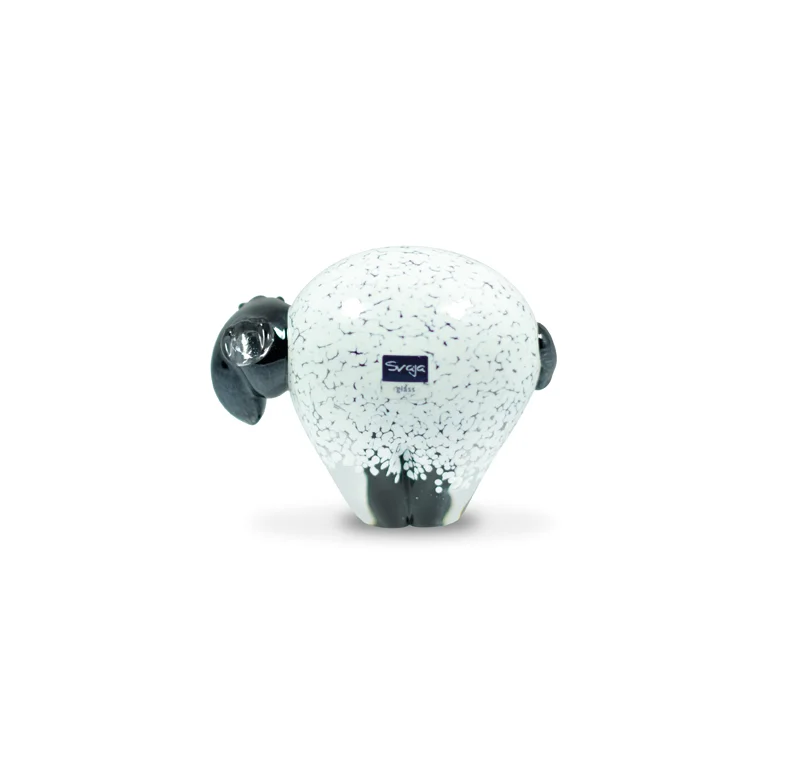Svaja Sally Sheep Glass Sculpture - Black & White