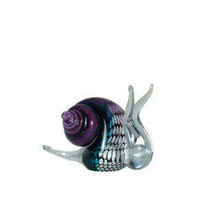 Svaja Sidney Snail Glass Sculpture - Violet - Junior. A handmade glass ornament