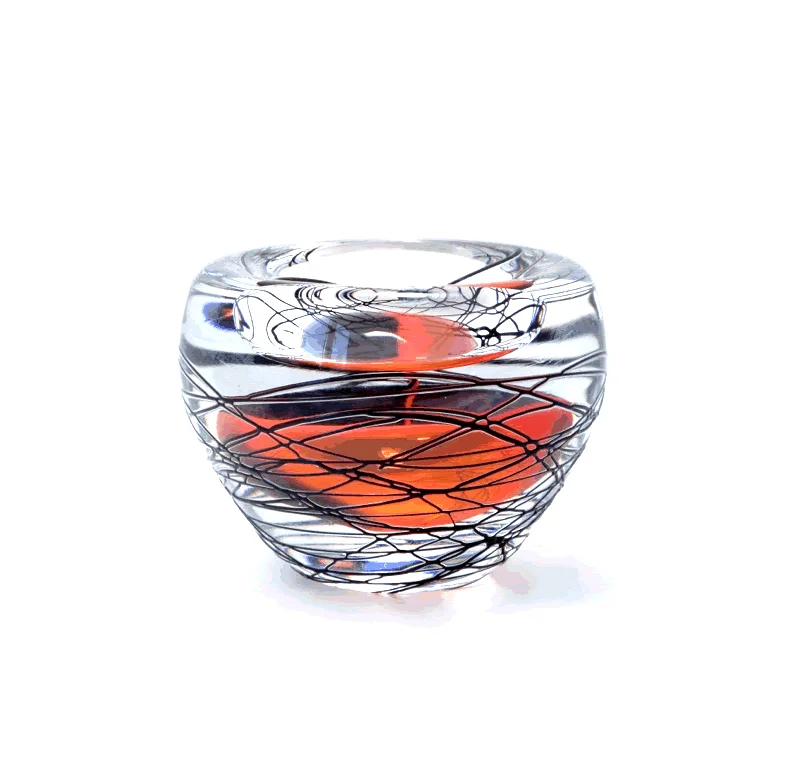 Amsterdam Tealight Holder - Black & Orange - Svaja