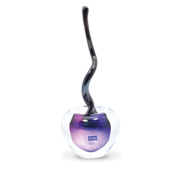 Cherry Glass Sculpture - Black & Violet - Svaja