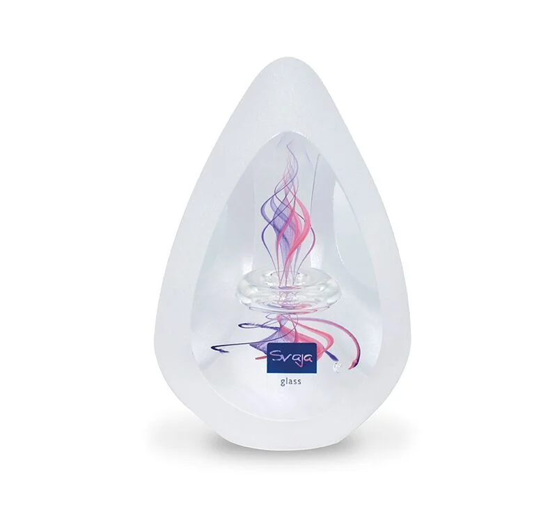 Living Flame Glass Sculpture - Pink & Violet - Svaja