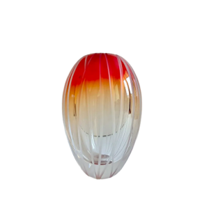 Red Orange Glass Vase - Semi Clear - Svaja